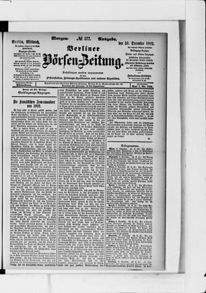 Berliner Börsen-Zeitung vom 10.12.1902