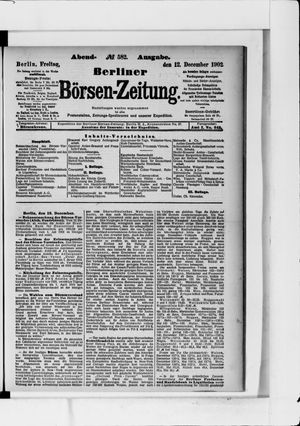 Berliner Börsen-Zeitung vom 12.12.1902