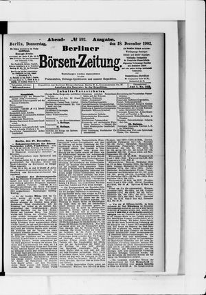 Berliner Börsen-Zeitung on Dec 18, 1902