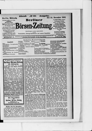 Berliner Börsen-Zeitung on Dec 24, 1902