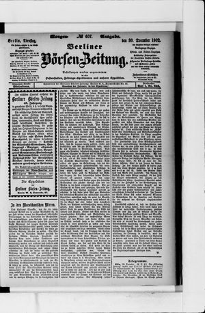 Berliner Börsen-Zeitung on Dec 30, 1902