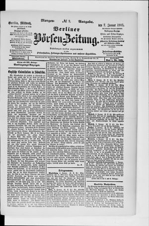 Berliner Börsen-Zeitung on Jan 7, 1903