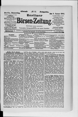 Berliner Börsen-Zeitung vom 08.01.1903