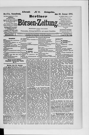 Berliner Börsen-Zeitung on Jan 10, 1903