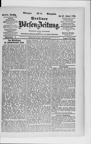 Berliner Börsen-Zeitung on Jan 13, 1903