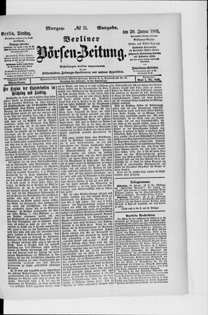 Berliner Börsen-Zeitung on Jan 20, 1903