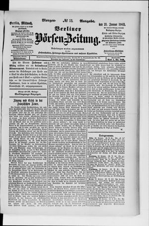 Berliner Börsen-Zeitung on Jan 21, 1903