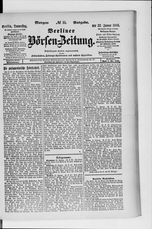 Berliner Börsen-Zeitung vom 22.01.1903