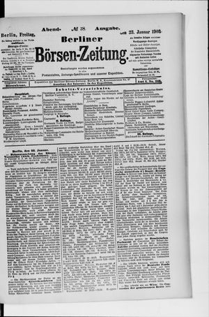 Berliner Börsen-Zeitung on Jan 23, 1903