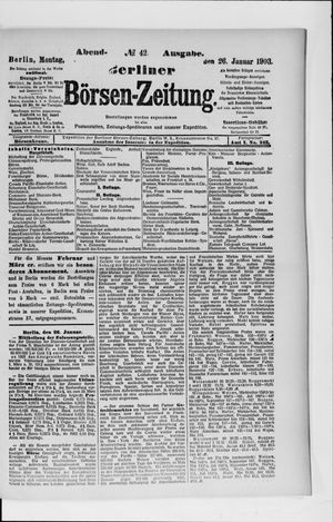 Berliner Börsen-Zeitung vom 26.01.1903