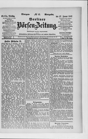 Berliner Börsen-Zeitung vom 27.01.1903
