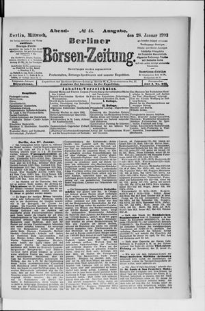 Berliner Börsen-Zeitung on Jan 28, 1903