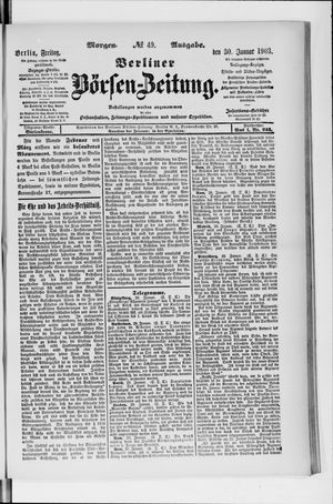 Berliner Börsen-Zeitung on Jan 30, 1903