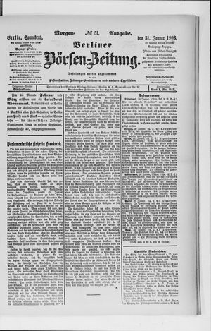 Berliner Börsen-Zeitung vom 31.01.1903