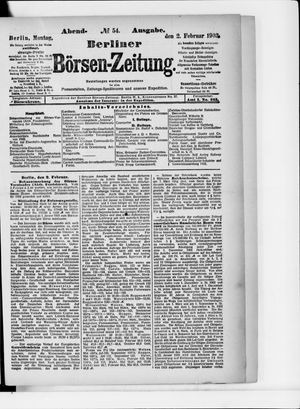 Berliner Börsen-Zeitung on Feb 2, 1903