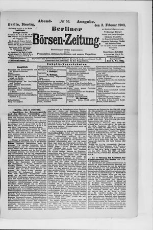 Berliner Börsen-Zeitung vom 03.02.1903