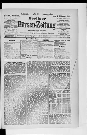 Berliner Börsen-Zeitung on Feb 4, 1903