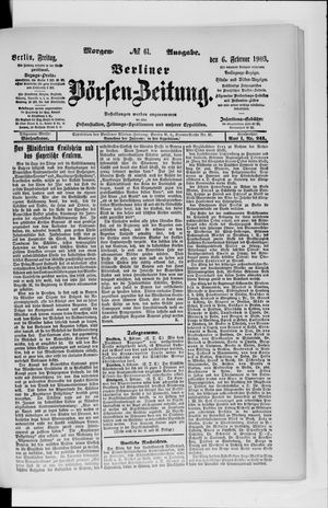Berliner Börsen-Zeitung vom 06.02.1903