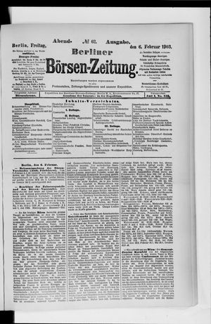 Berliner Börsen-Zeitung vom 06.02.1903