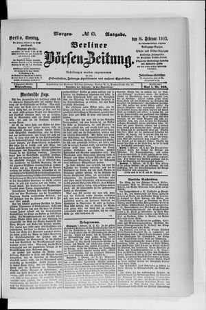 Berliner Börsen-Zeitung vom 08.02.1903