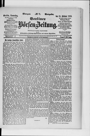 Berliner Börsen-Zeitung vom 12.02.1903