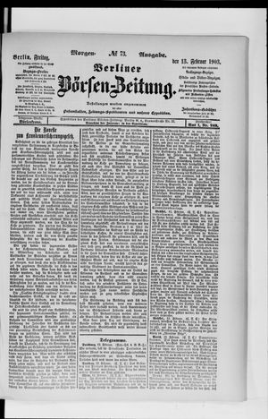 Berliner Börsen-Zeitung on Feb 13, 1903