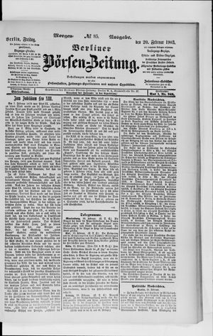 Berliner Börsen-Zeitung vom 20.02.1903