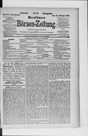 Berliner Börsen-Zeitung on Feb 21, 1903