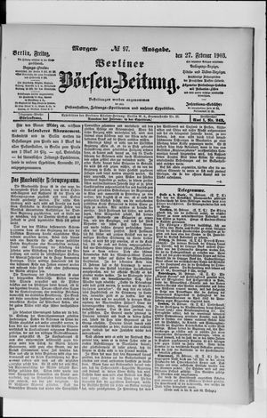 Berliner Börsen-Zeitung vom 27.02.1903