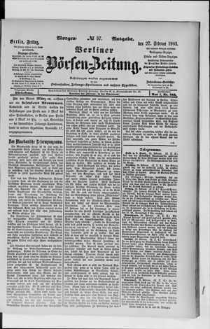 Berliner Börsen-Zeitung on Feb 27, 1903