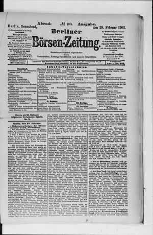 Berliner Börsen-Zeitung vom 28.02.1903