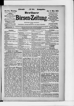 Berliner Börsen-Zeitung vom 03.03.1903