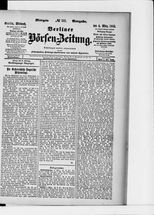 Berliner Börsen-Zeitung on Mar 4, 1903