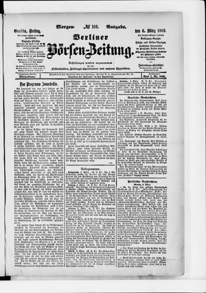 Berliner Börsen-Zeitung vom 06.03.1903