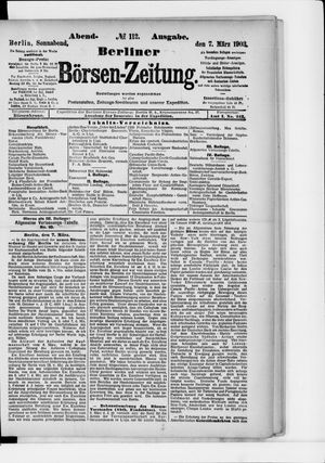 Berliner Börsen-Zeitung vom 07.03.1903
