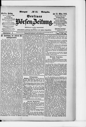 Berliner Börsen-Zeitung vom 13.03.1903