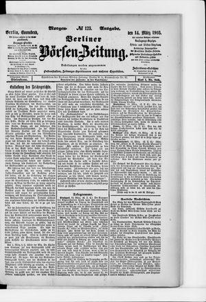 Berliner Börsen-Zeitung vom 14.03.1903