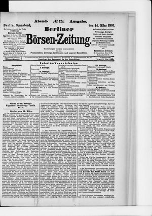 Berliner Börsen-Zeitung vom 14.03.1903