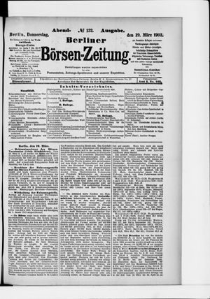 Berliner Börsen-Zeitung vom 19.03.1903