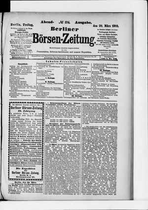 Berliner Börsen-Zeitung vom 20.03.1903