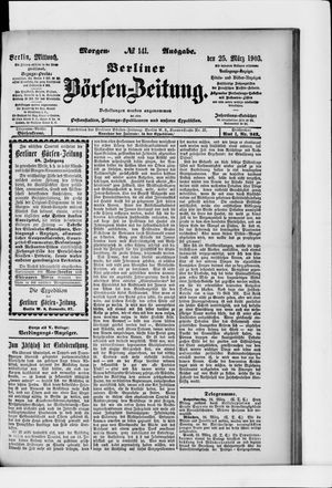Berliner Börsen-Zeitung vom 25.03.1903