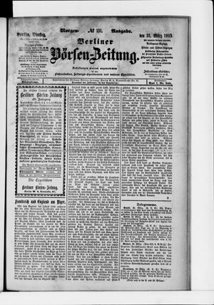 Berliner Börsen-Zeitung on Mar 31, 1903