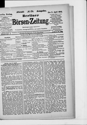 Berliner Börsen-Zeitung vom 03.04.1903