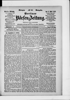 Berliner Börsen-Zeitung vom 08.04.1903