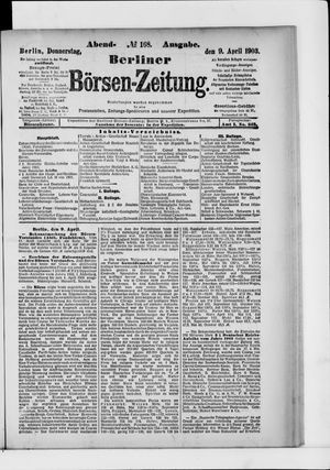 Berliner Börsen-Zeitung vom 09.04.1903