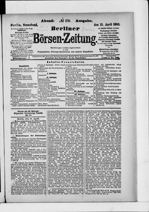 Berliner Börsen-Zeitung vom 11.04.1903