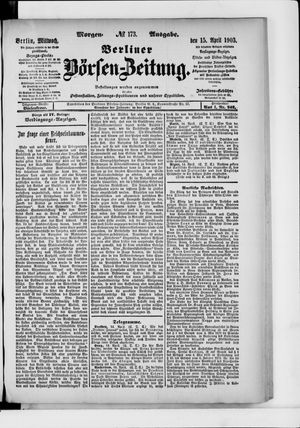 Berliner Börsen-Zeitung vom 15.04.1903