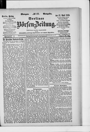 Berliner Börsen-Zeitung vom 17.04.1903