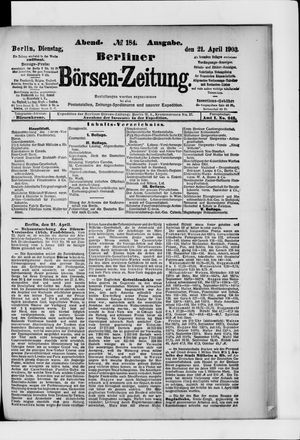 Berliner Börsen-Zeitung on Apr 21, 1903