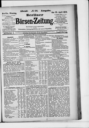 Berliner Börsen-Zeitung vom 28.04.1903